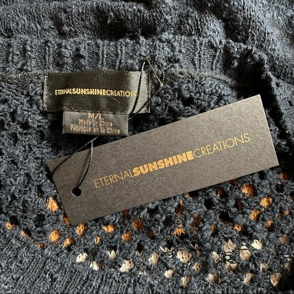 ETERNAL SUNSHINE 100% Cotton Mixed-Texture Long Sweater M/L - Picture 6 of 9